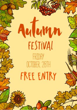 Sonbahar sonbahar Festivali şablon arka plan.