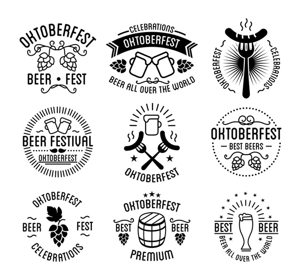 Oktoberfest bier festival set — Stockvector