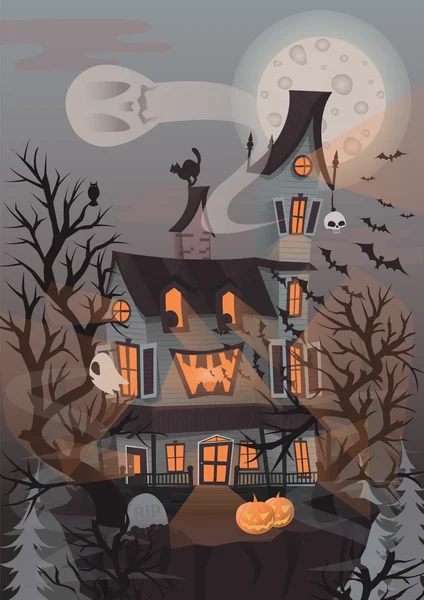 Horror y paisaje espeluznante . — Vector de stock