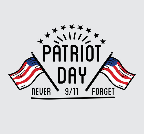 Patriot day vector label or baner.