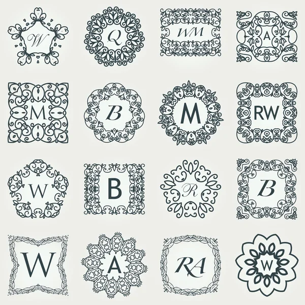 Set luxe Logos modèle fleurit calligraphique — Image vectorielle