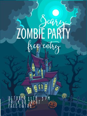 Cadılar Bayramı Parti Posteri. 