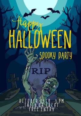 Cadılar Bayramı resimde ürkütücü zombi ile 