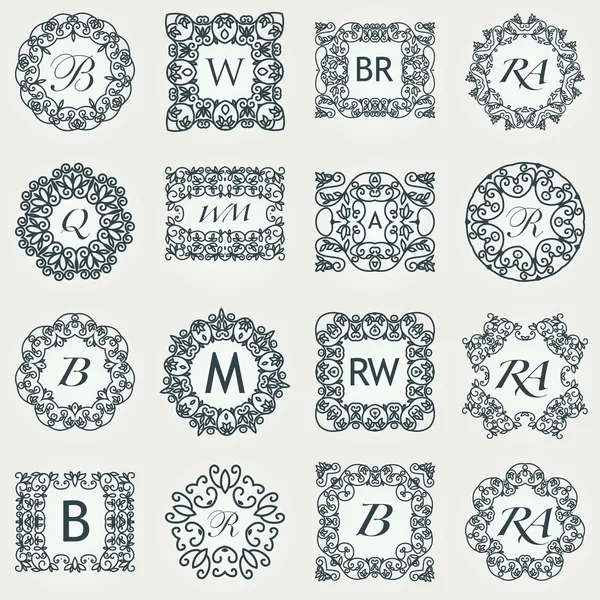 Set van luxe monogram Templat — Stockvector