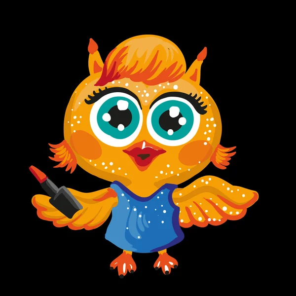 Cartoon owl  character — Stock Vector