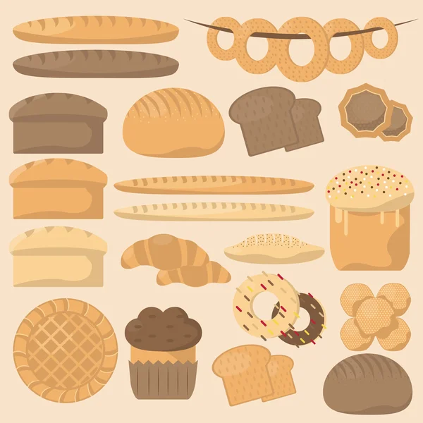 Produits de boulangerie ou de pâtisserie . — Image vectorielle