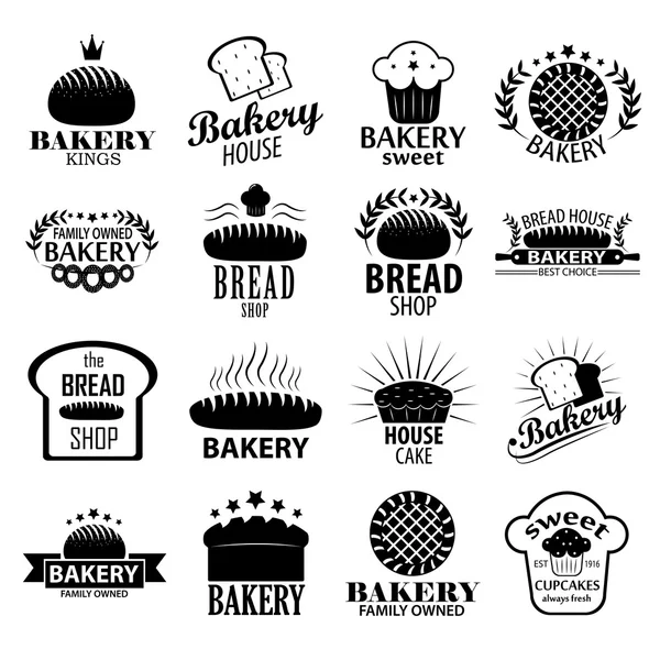 Bäckerei Vintage Designelemente, Logos gesetzt. — Stockvektor