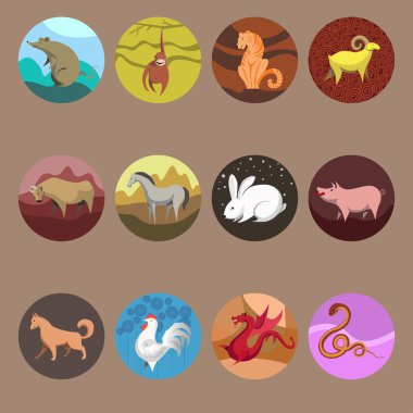 Zodyak hayvanlar Astroloji tasarımı için.