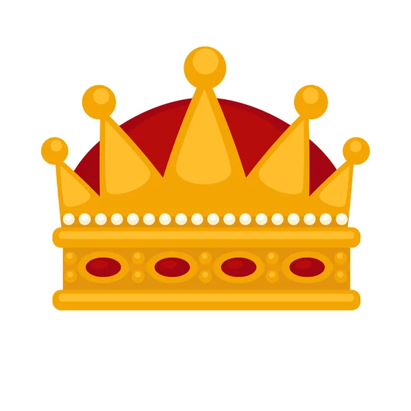 Gold crown lapos ikonok. — Stock Vector