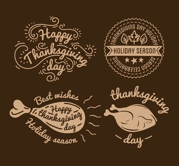 Etiketter designmall till Thanksgiving Day. — Stock vektor