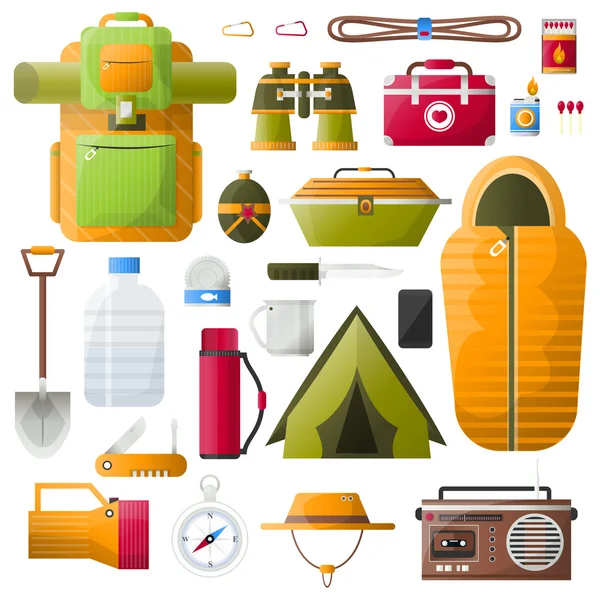 Exploration tourism and camping — Stock Vector