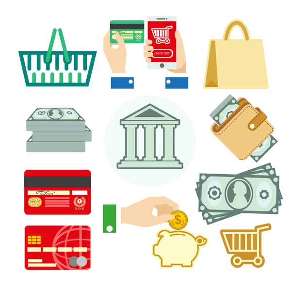 Set of banking icons for business — Stock Vector