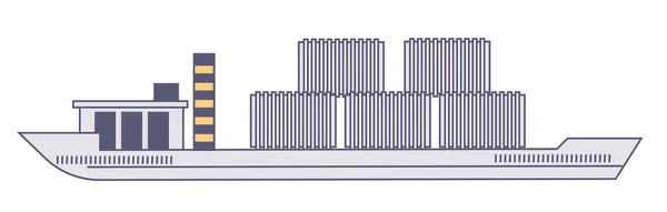 Logisztikai Szolgáltatások Áru Áruszállítás Elszigetelt Árukkal Megrakott Hajó Konténerek Szállítása — Stock Vector