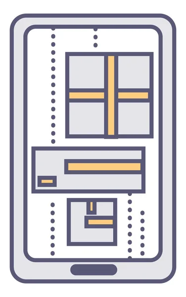 Tracking Applicatie Voor Logistiek Geïsoleerde Smartphone Met Scherm Met Pakketten — Stockvector