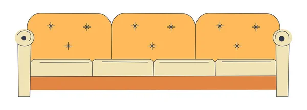 Gemütliche Couch Mit Weichen Gelben Kissen Isolierte Möbel Für Wohn — Stockvektor