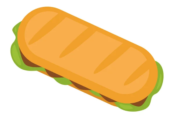 Snacks Und Fast Street Food Ikone Des Sandwich Oder Snacks — Stockvektor