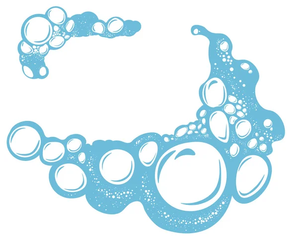 Пузырьки Пенопластовый Баннер Копировальным Пространством Текста Изолированные Синие Мыльные Пузыри — стоковый вектор
