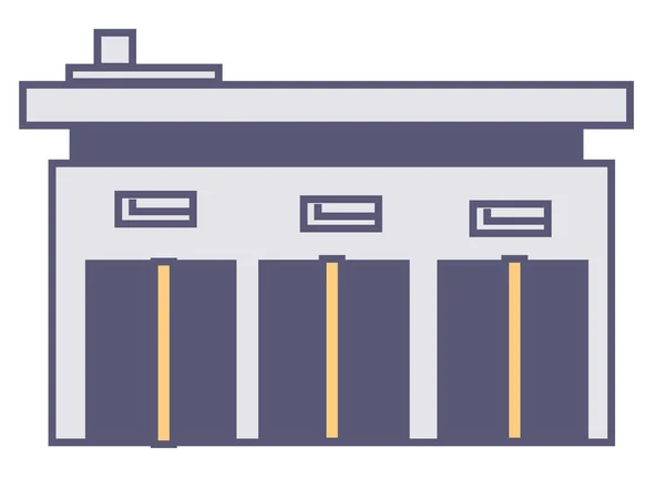 Склад Гараж Местом Хранения Товаров Изолированная Строительная Производственная Производственная Компания — стоковый вектор