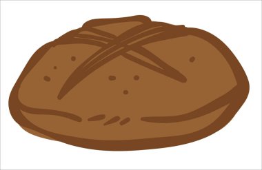 Pastane ürünleri, taze pişmiş ekmek ikonu. Sağlıklı ve organik ürünler, yemek pişirme veya market alışverişi. Unlu diyet yemeği. Düz biçimli vektör ile beslenme