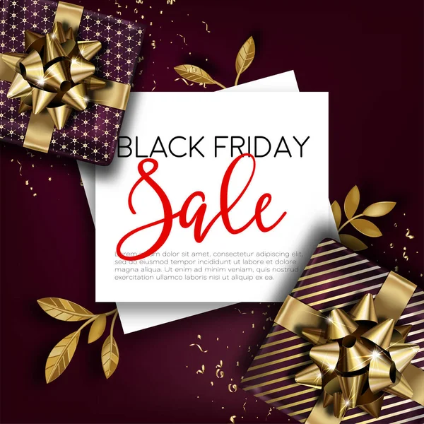 Promotional Banner Black Friday Sale Discounts Reduction Price Autumn Event — Stock Vector