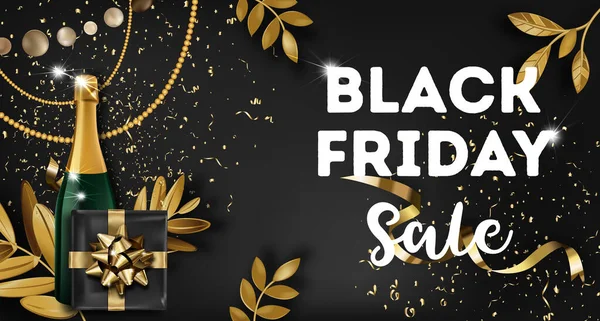 Promotional Banner Black Friday Website Format Shopping Online Fall Season — Stock Vector