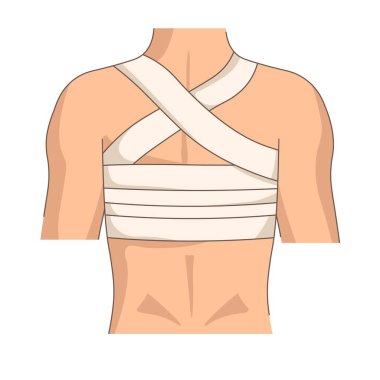 Sırt bandajı yaralanması ya da travma duruşu tıbbi bandaj ilk yardım vektör ağrısı veya ağrı ortopedik araç travmatoloji tıp ve tedavi korse desteği burkulma iyileşme insan vücudu izole