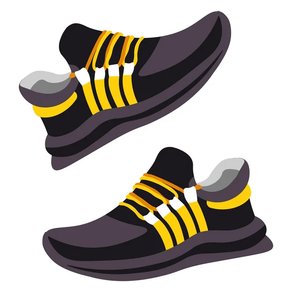 Fashionable Sneakers Design Pair Shoes Running Training Modern Stylish Footwear — Stock Vector