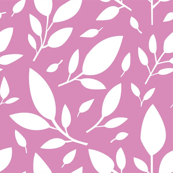 Листя Безшовного Візерунка Рожевому Ніжному Малюнку Або Фоні Вітальних Листівок — стоковий вектор