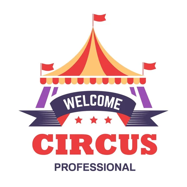 Веселая Ярмарка Цирка Шоу Изолированной Иконы Большой Верхней Палатки Векторный — стоковый вектор
