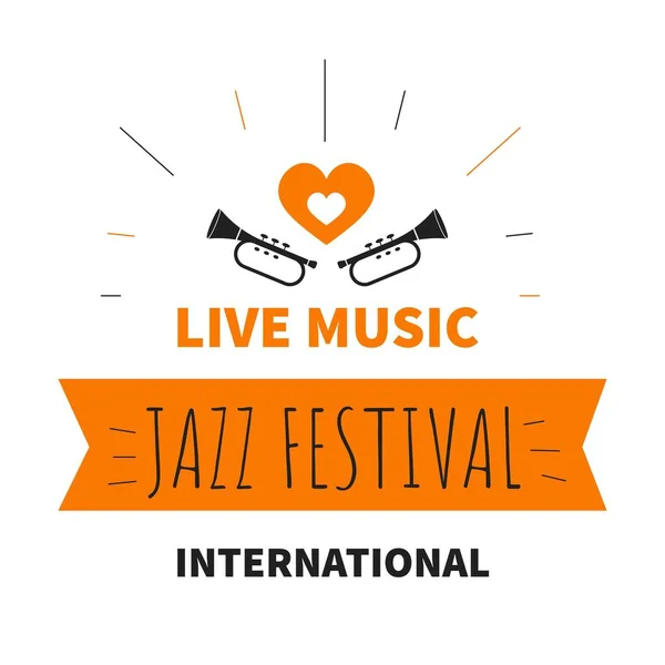 Jazz Festival Geïsoleerde Pictogram Trompet Wind Muziekinstrument Live Muziek Vector — Stockvector