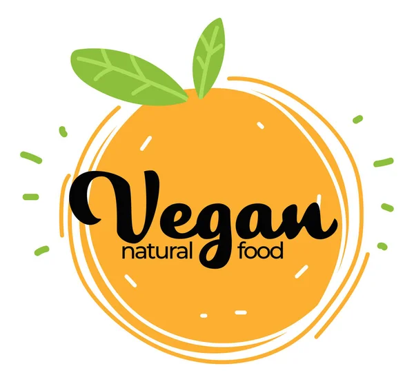 Naturkost Und Bioprodukte Isolierte Kennzeichnung Veganer Mahlzeiten Emblem Form Von — Stockvektor