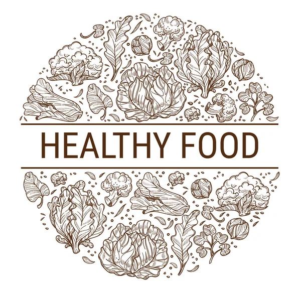 Organik Dan Sehat Makanan Makan Makanan Mentah Yang Bersih Dan - Stok Vektor