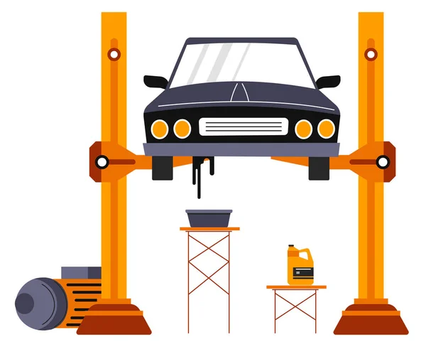 Servizi Riparazione Auto Riparazione Manutenzione Veicoli Garage Negozio Meccanica Con — Vettoriale Stock