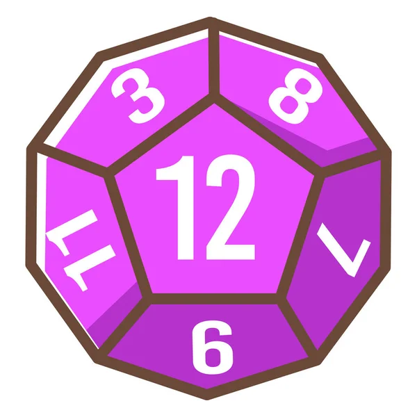 Dés Géométriques Avec Côtés Nombres Objets Hexagonaux Isolés Pour Rpg — Image vectorielle