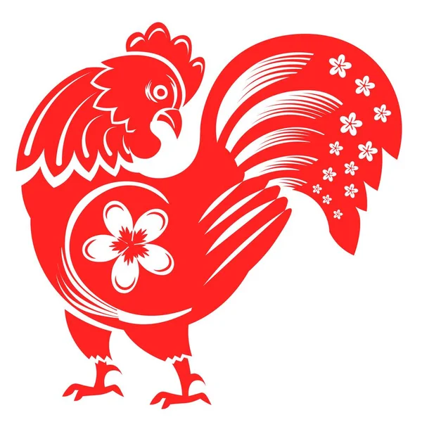 Signo del horóscopo chino y vector del gallo del zodíaco — Vector de stock