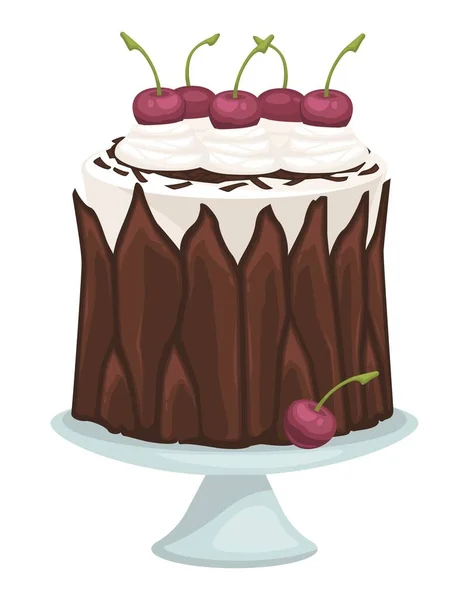 Čokoládový dort s pěnou a třešňovým vektorem — Stockový vektor