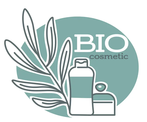 Producto cosmético bio con ingredientes naturales — Vector de stock