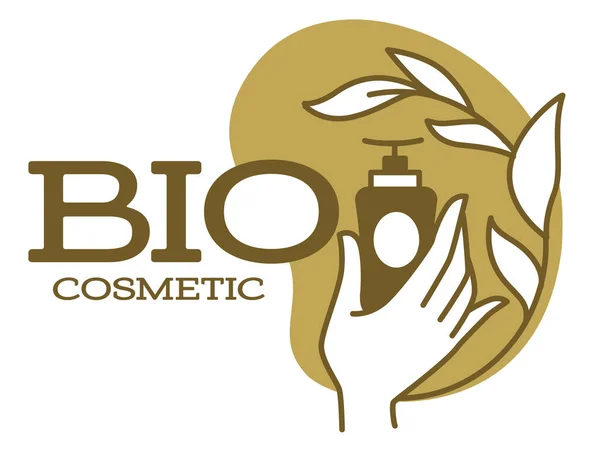 Bio kosmetika s užitečnými ingrediencemi etiketa vektor — Stockový vektor