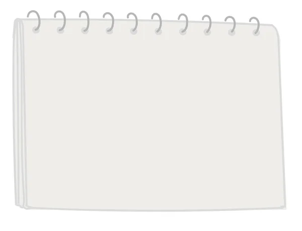Blanco notebook pagina met bindmiddel, schetsboek vector — Stockvector