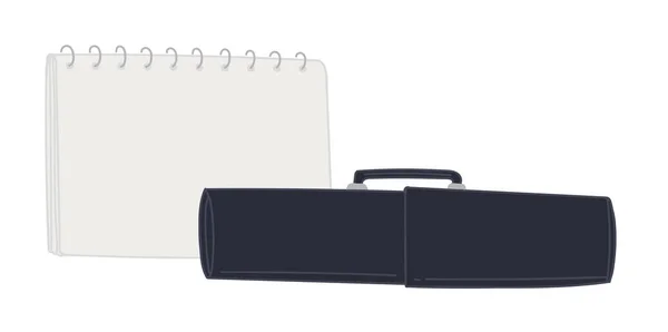 School notebook binder with pencil case vector — Stock Vector