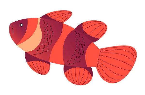 Animales marinos tropicales, peces de colores con rayas vector — Vector de stock