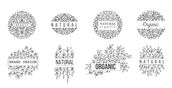 Квіткові логотипи, екологічно чистий бренд — стоковий вектор
