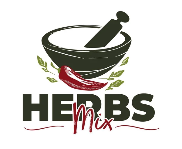 Mistura de ervas, pimentão e folhas de vetor de salsa —  Vetores de Stock