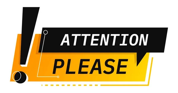 Attention please sticker with exclamation mark — Stock Vector