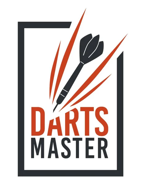 Dart master banner ή ετικέτα για σπορ ή διασκέδαση — Διανυσματικό Αρχείο