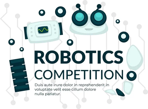 Robotikai verseny, kiállítás vagy bemutató plakát — Stock Vector