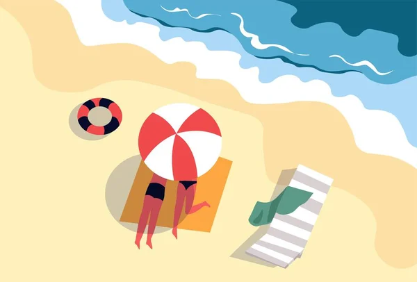 Sommar strand semester och koppla av vid havet vektor — Stock vektor