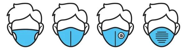 Προστατευτική μάσκα φίλτρου από βακτήρια ιών — Διανυσματικό Αρχείο