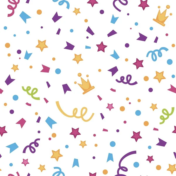 Färgade konfetti, fest och fest mönster — Stock vektor