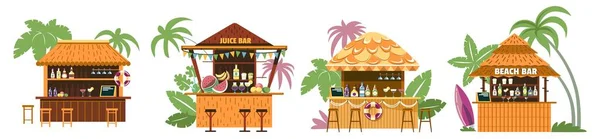 Bar de playa, bungalow edificio cafetería o restaurante — Archivo Imágenes Vectoriales